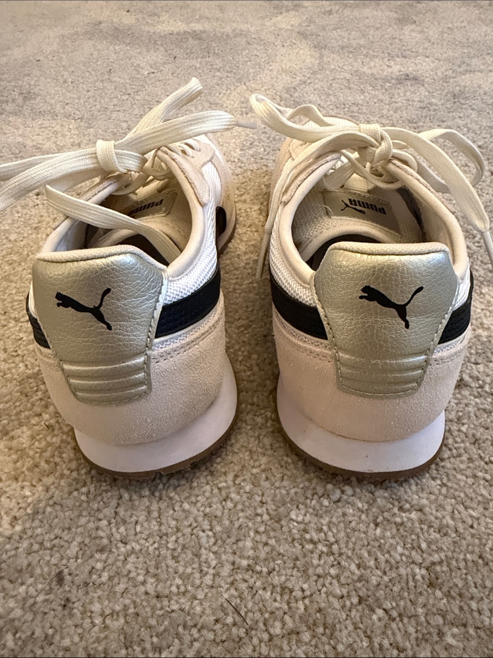Puma SoftFoam+ Comfort Sneakers Women’s Size 7.5 Beige White Black Casual Shoes - Picture 2 of 7